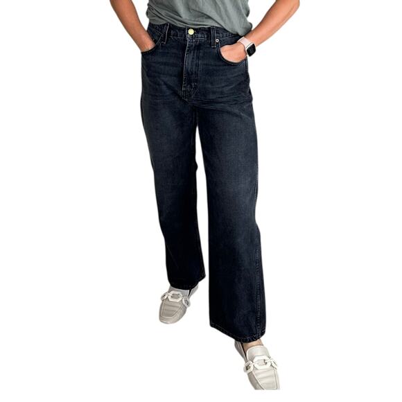 B SIDES Washed Black High Rise Straight Leg Denim Jeans Women's Size 27 Gray - Picture 1 of 10